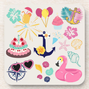 Cute Nautical Birthday Coaster