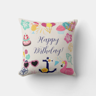 Cute Nautical Birthday Cushion