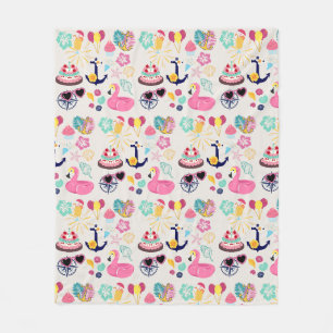 Cute Nautical Birthday Fleece Blanket