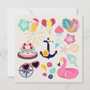 Cute Nautical Birthday Invitation