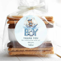 Cute Nautical Blue Boat Teddy Bear Boy Baby Shower