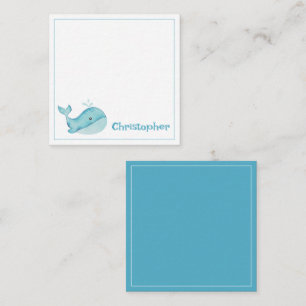 Cute Nautical Blue Whale Personalised Enclosure Card