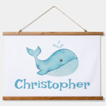 Cute Nautical Blue Whale Personalised