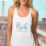 Cute Nautical Coastal Beach Bride Singlet<br><div class="desc">Cute Simple Nautical Coastal Shell Beach Bride Tank Top. A cool watercolor coastal, nautical or beach theme with shades of pink and teal, setting the vibe for a beach escape with the bride and her besties. From trips to Florida, The Hamptons, California, or even something more international like Mexico, Hawaii...</div>
