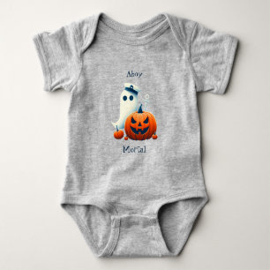 Cute, nautical/coastal Halloween ghost/pumpkins Baby Bodysuit