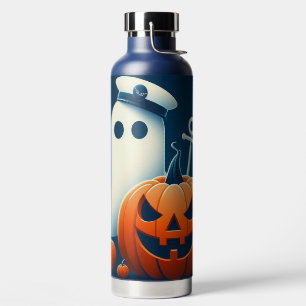 Cute, Nautical/coastal Halloween ghost/pumpkins Water Bottle
