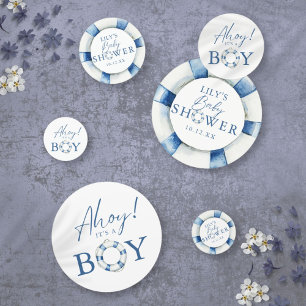 Cute Nautical Ocean Lifebuoy Baby Shower Confetti