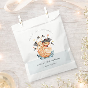Cute Nautical Pirate Ship Lion Cub Kids Birthday Favour Bags