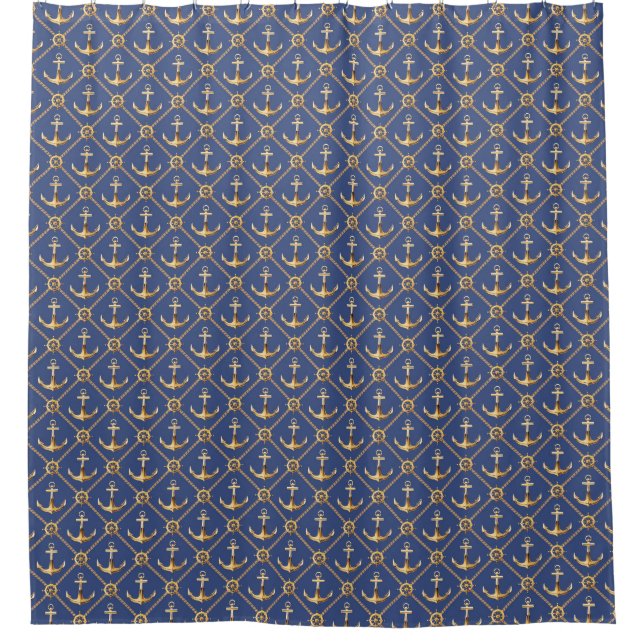 Cute Nautical Shower Curtain (Front)