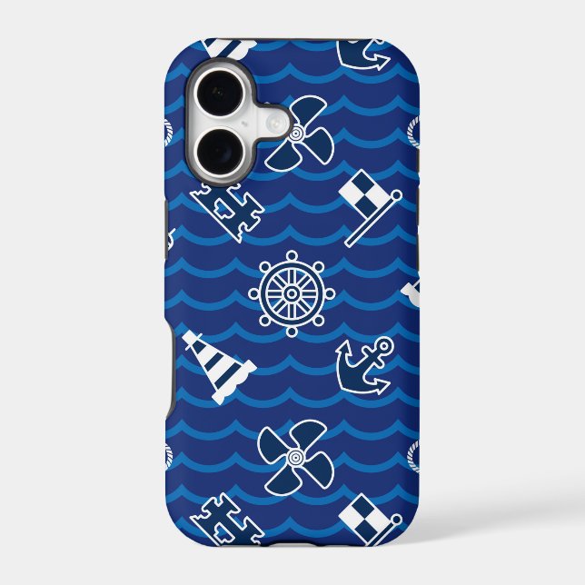 Cute Nautical Waves Pattern (Back)