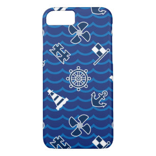Cute Nautical Waves Pattern Case-Mate iPhone Case