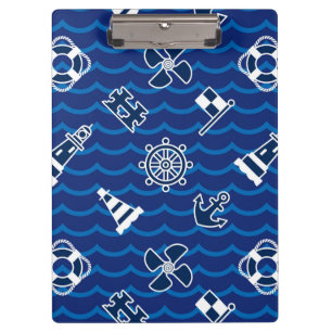 Cute Nautical Waves Pattern Clipboard
