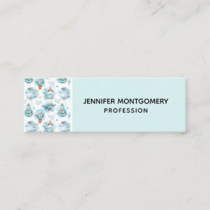 Cute Nautical Whales Watercolor Pattern Mini Business Card