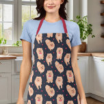 Cute Navy Blue And Red Pomeranian Pet Apron<br><div class="desc">Cute Navy Blue And Red Pomeranian Pet Apron</div>