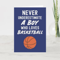 Cute Navy Blue Basketball Cards For Baby Boy Lover