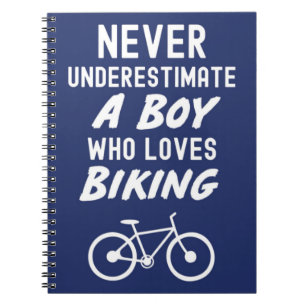 Cute Navy Blue Biking Gifts For Baby Boys Kids Notebook