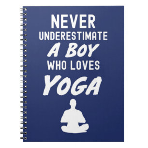 Cute Navy Blue Yoga Gifts For Kids Boys Notebook