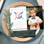 Cute Navy Red Baseball Kids Photo Birthday Thank You Card<br><div class="desc">A Cute Boys Navy Red Baseball Bat Star theme Kids Collection.- it's an Elegant Simple Minimal sketchy Illustration of baseball bat and stars with custom year and perfect for your little ones sporty birthday party. It’s very easy to customise, with your personal details. If you need any other matching product...</div>