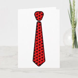 Cute Necktie Of Hearts Valentine Day T Shirt - Tie Card