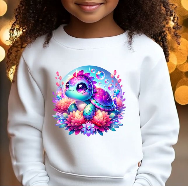 Cute Neon Baby Sea Turtle Illustration T-Shirt (Creator Uploaded)