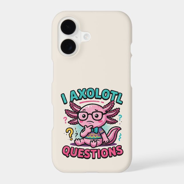 Cute Nerd Axolotl I Axolotl Questions Marks Meme (Back)