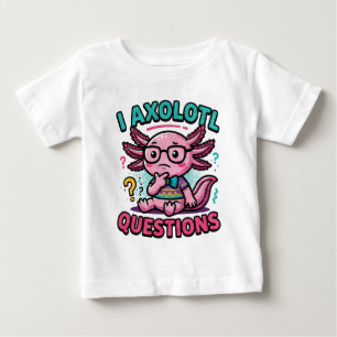 Cute Nerd Axolotl I Axolotl Questions Marks Meme Baby T-Shirt