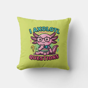 Cute Nerd Axolotl I Axolotl Questions Marks Meme Cushion