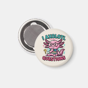 Cute Nerd Axolotl I Axolotl Questions Marks Meme Magnet