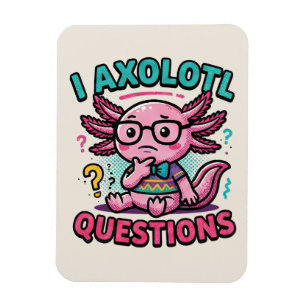 Cute Nerd Axolotl I Axolotl Questions Marks Meme Magnet