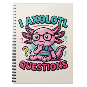 Cute Nerd Axolotl I Axolotl Questions Marks Meme Notebook