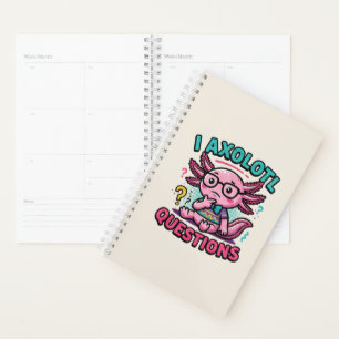 Cute Nerd Axolotl I Axolotl Questions Marks Meme Planner
