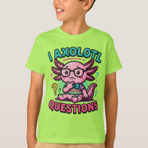 Cute Nerd Axolotl I Axolotl Questions Marks Meme T-Shirt