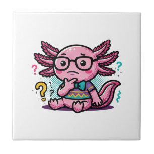 Cute Nerd Axolotl I Axolotl Questions Marks Meme Tile