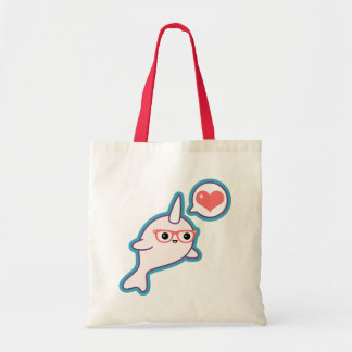 Cute Nerd Narwhal Tote Bag
