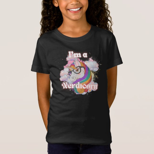Cute Nerdicorn Design T-Shirt (Front)