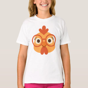 Cute Nerdy Chicken with Glasses Funny Farmer T-Shirt