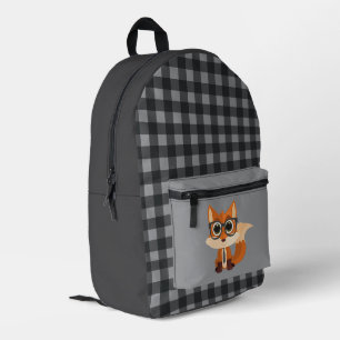 Cute Nerdy Fox Kawaii Animal Back to School Printed Backpack