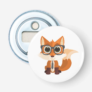 Cute Nerdy Fox Kawaii Cartoon Funny Gift Idea Bottle Opener