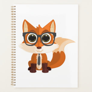 Cute Nerdy Fox Kawaii Cartoon Study Planner