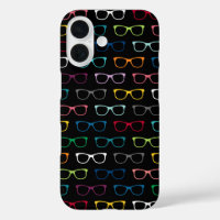 Cute Nerdy Hipster Glasses Pattern Colourful Black