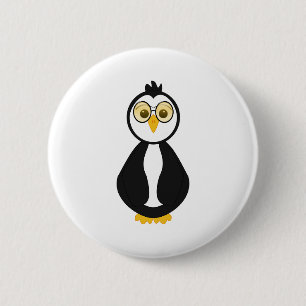 Cute Nerdy Penguin 6 Cm Round Badge