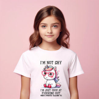 Cute Nerdy Unicorn Girls T-Shirt