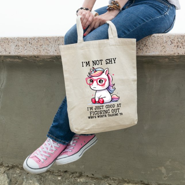 Cute Nerdy Unicorn Tote Bag: Shy and Adorable Bag (Creator Uploaded)