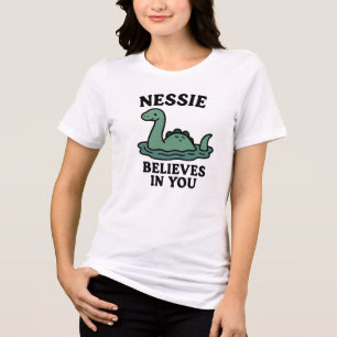 Cute Nessie Loch Ness Monster Believes In You Tri-Blend Shirt
