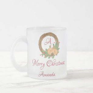 Cute nest christmas frosted glass coffee mug