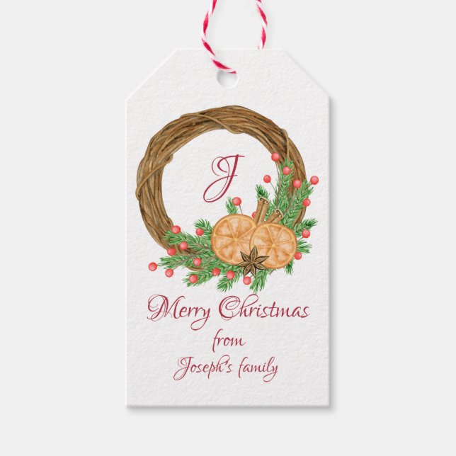 Cute nest christmas gift tags (Front)