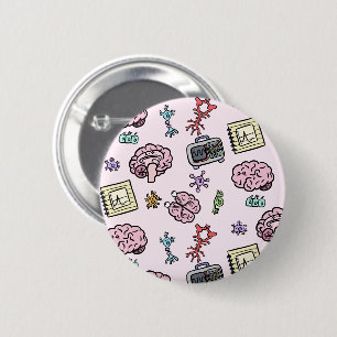 Cute Neuroscience Pattern 6 Cm Round Badge