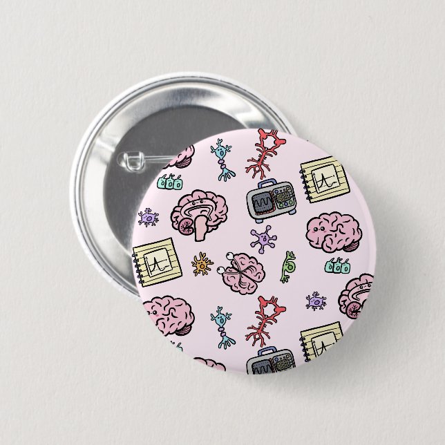 Cute Neuroscience Pattern 6 Cm Round Badge (Front & Back)