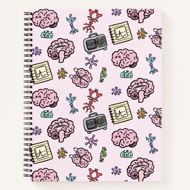 Cute Neuroscience Pattern Notebook (Front)
