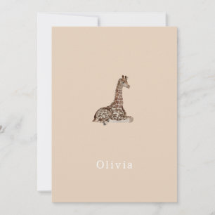 Cute Neutral Birth Announcement Giraffe Card